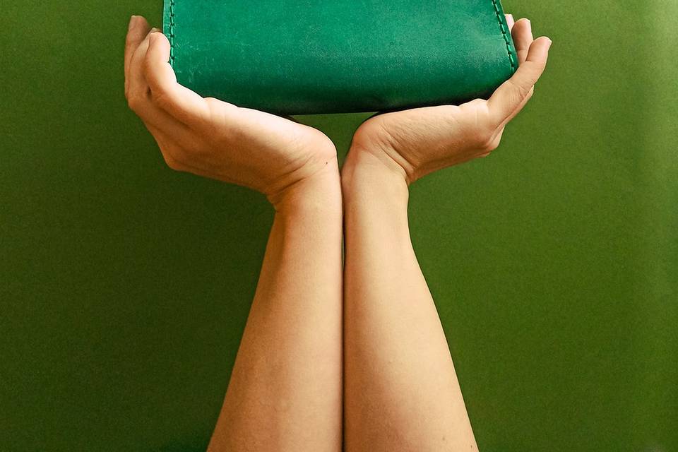 Bolso de mano verde