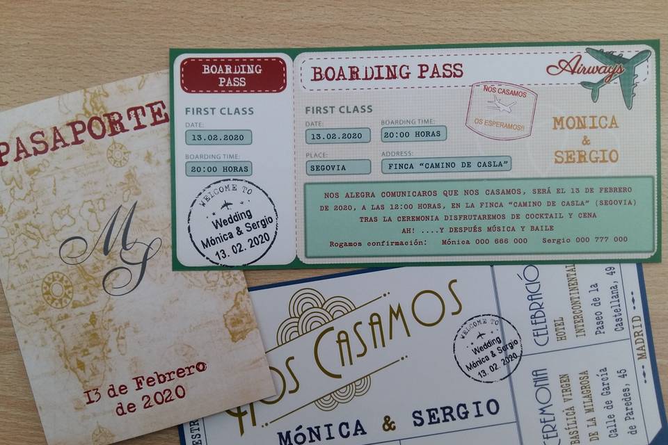 Pasaporte, boarding pass