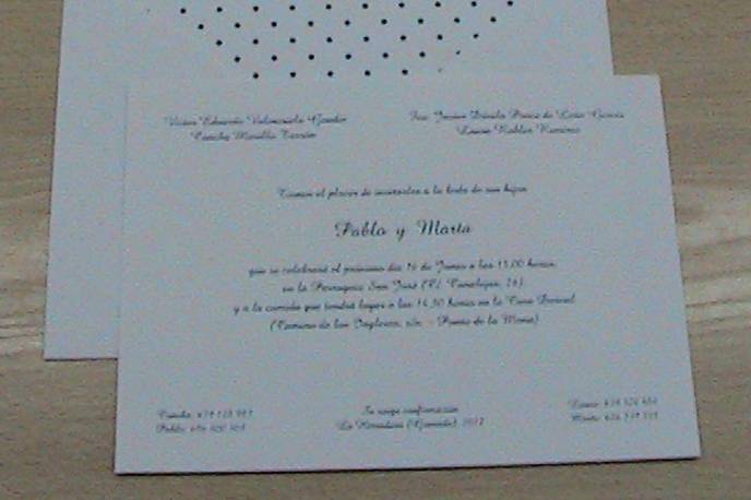 Invitaciones de boda Dulcinea