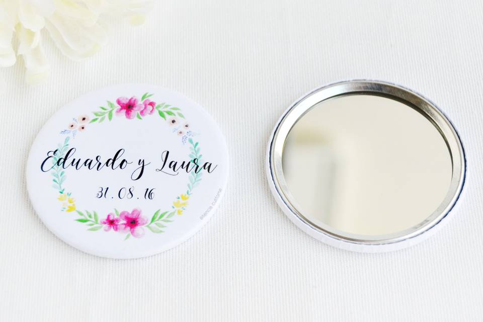 Detalles de boda: espejo bolsillo