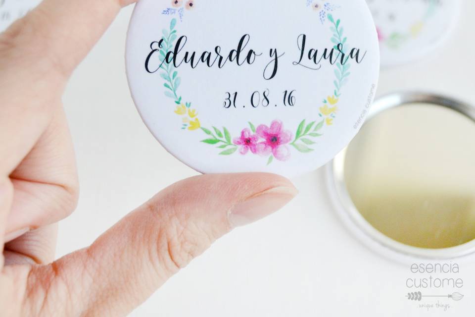 Detalles de boda: espejo bolsillo