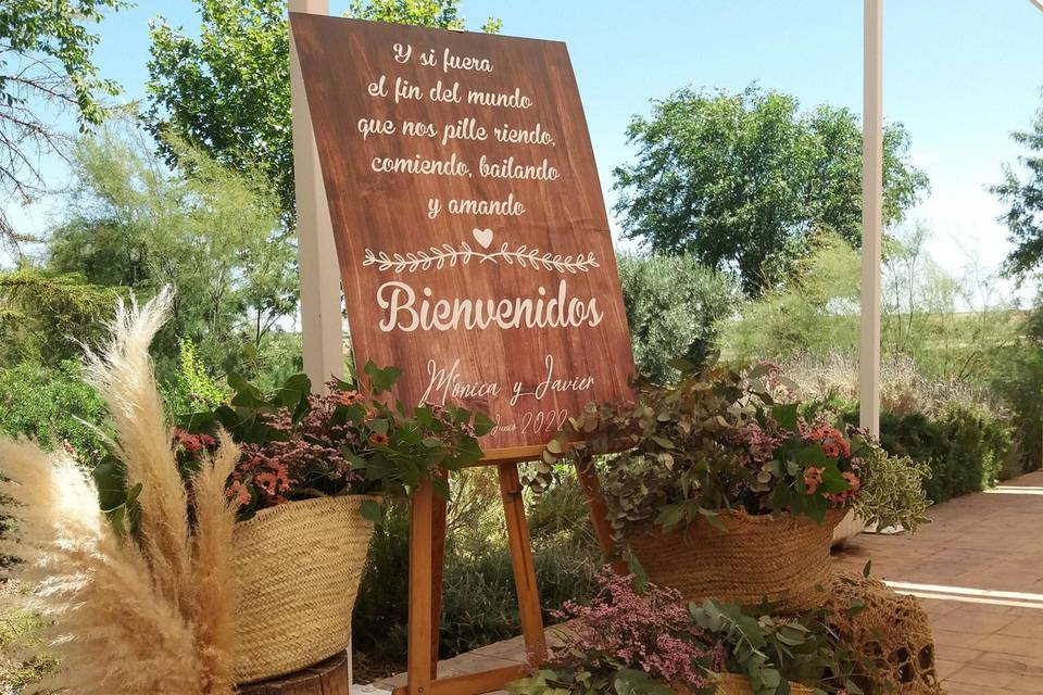 Corner de bienvenida de boda