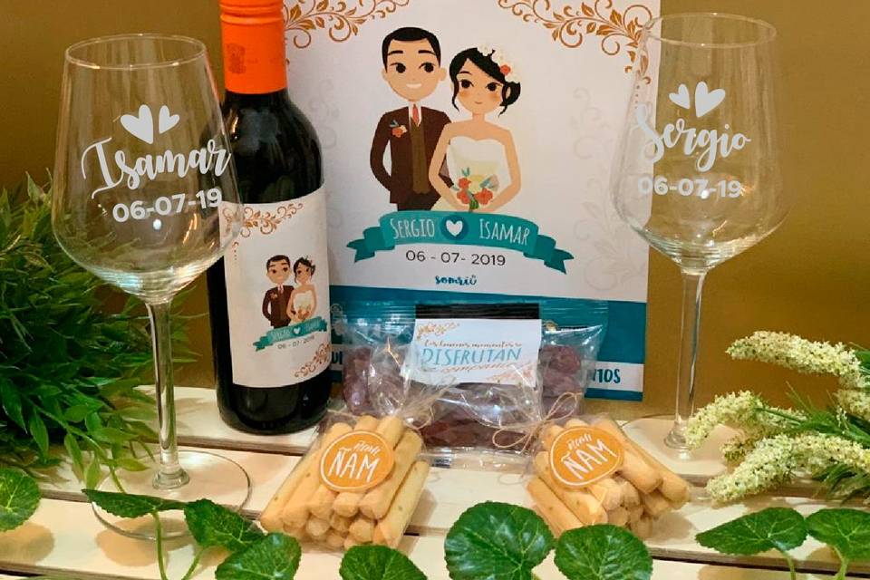 Kit de vino para recién casados