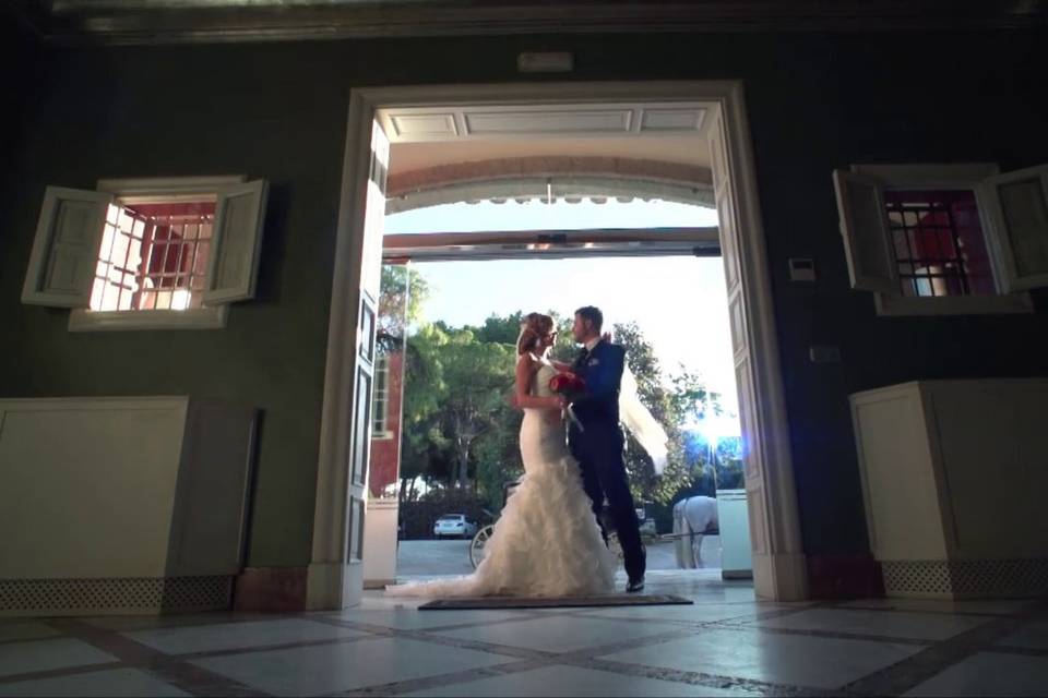 Novios en la entrada