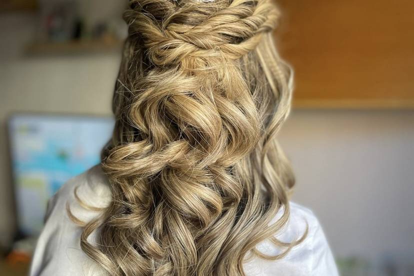 Semi recogido novia ondas