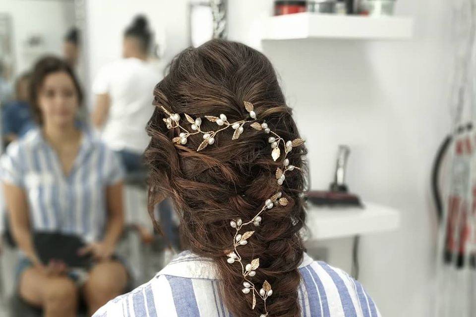 Trenza con flores