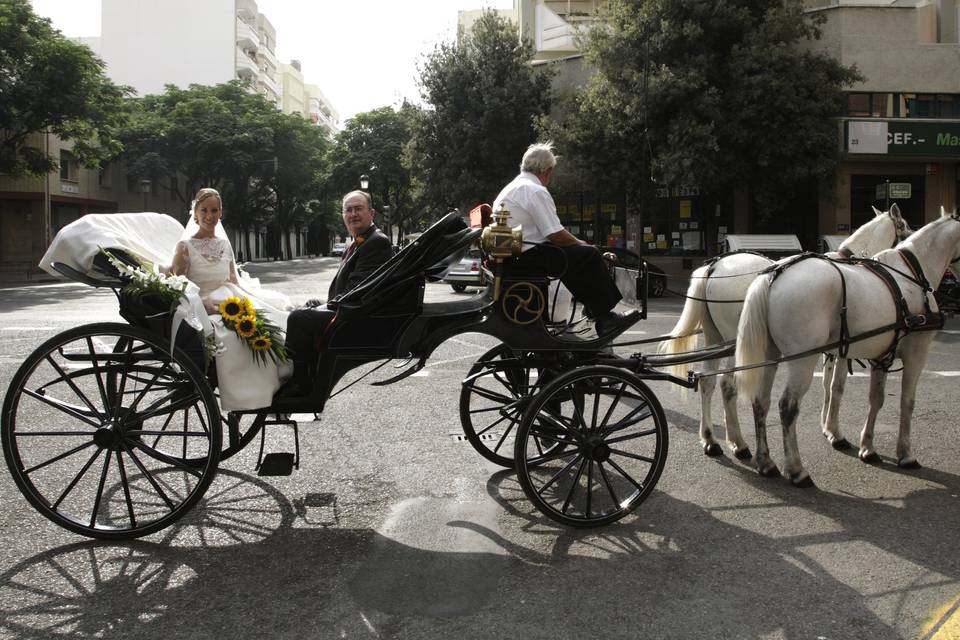 Carruaje con la novia