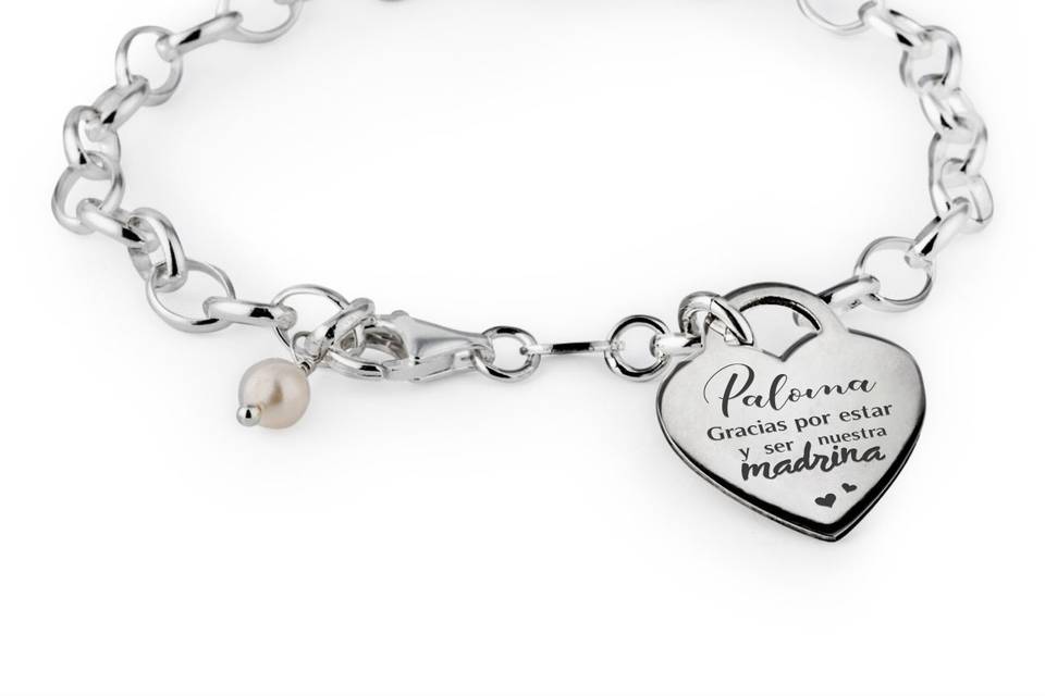 Pulsera eslabones corazón