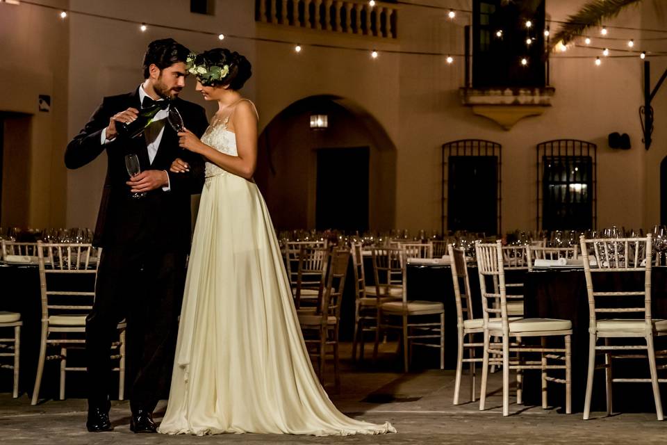 Montaje de boda elegante