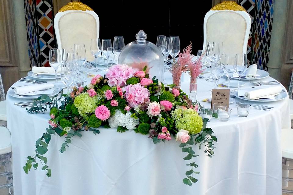 Mesa presidencial de boda