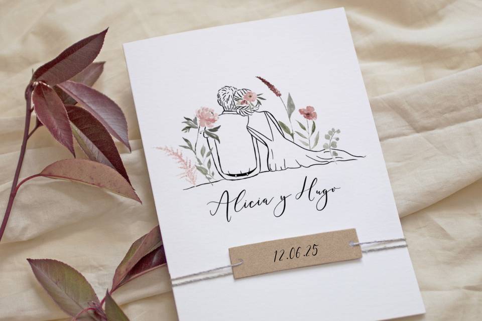 Invitación de boda ilustración