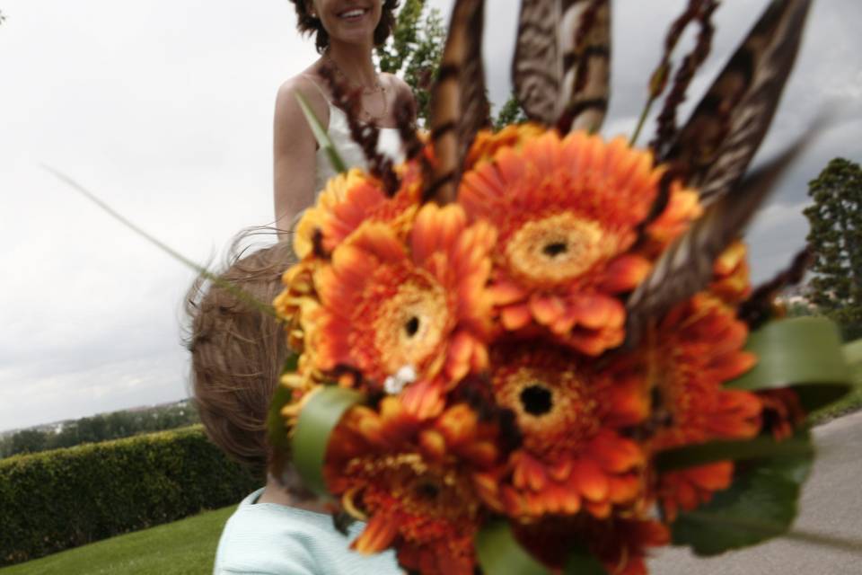 Ramo de novia con mini gerberas