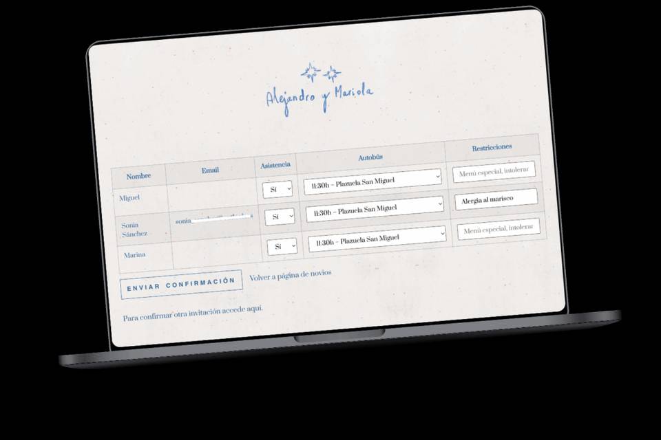 La web de Mariola y Alejandro