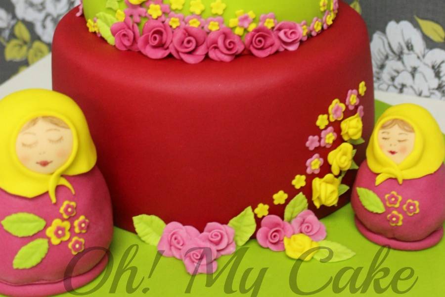 Tarta con flores naturales