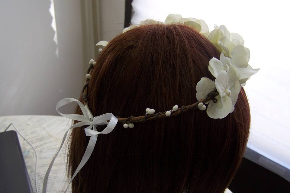 Diademas de Flores con perlas