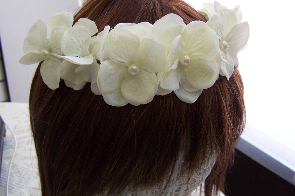 Diademas de flores con perlas