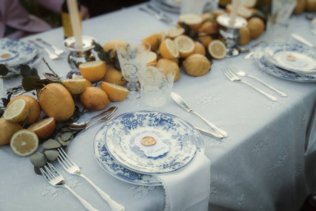 Decoración mesa limones
