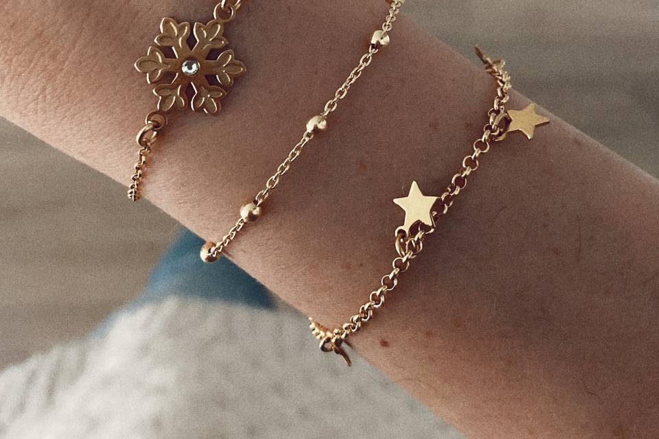 Pulseras plata bañadas en oro