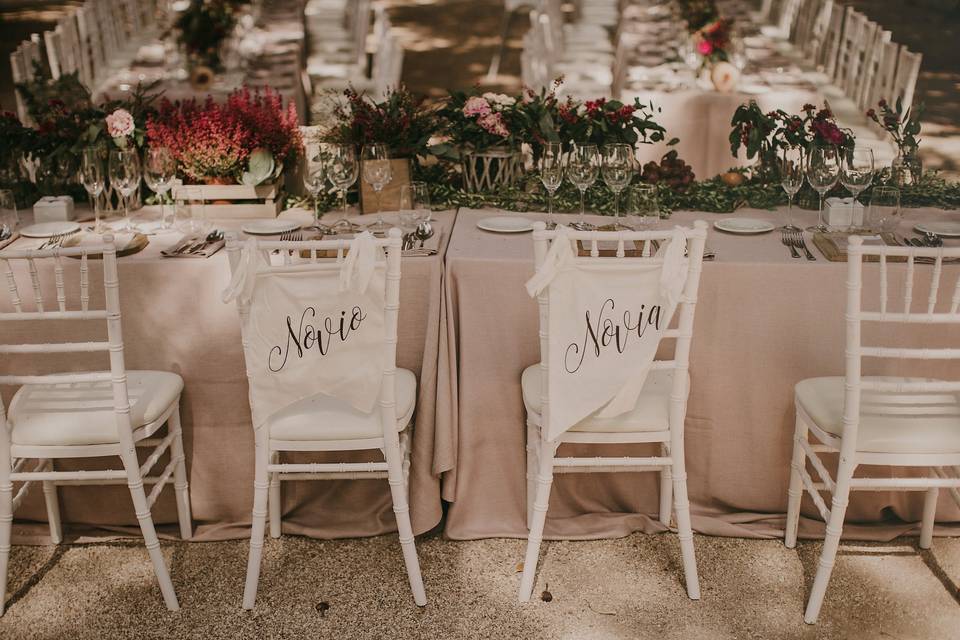 Detalle mesa de novios