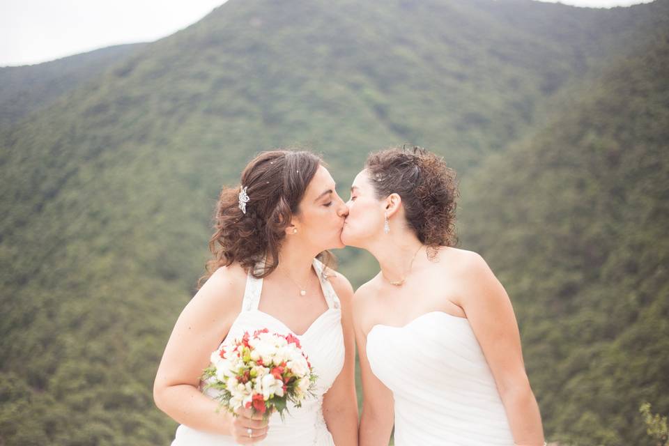 Dos novias de boda