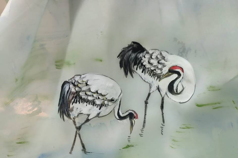 Seda pintada a mano