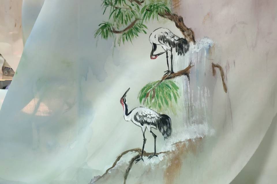 Seda pintada a mano