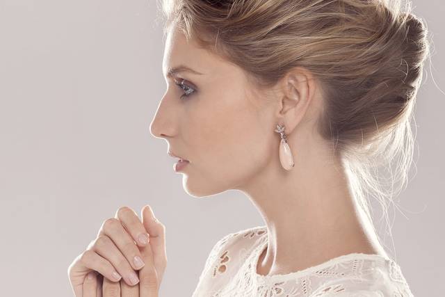 Pendientes novia coral