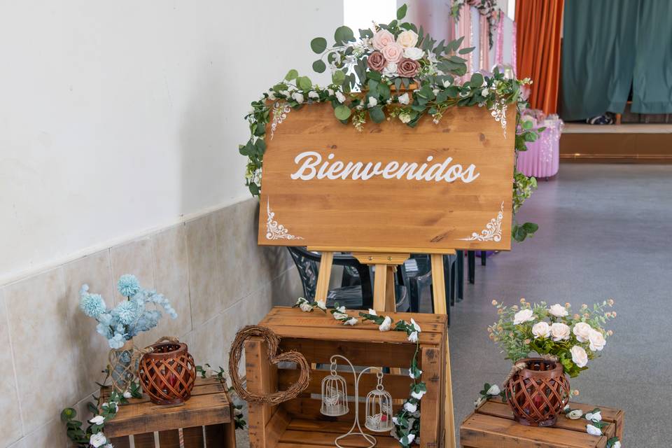 Cartel de bienvenida