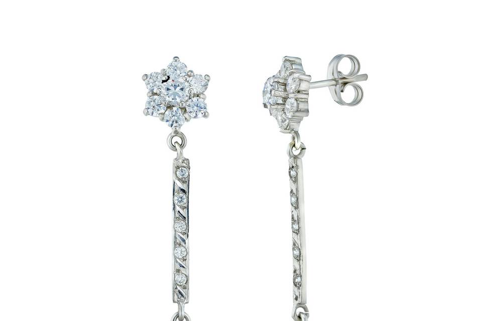 Pendientes de novia plata