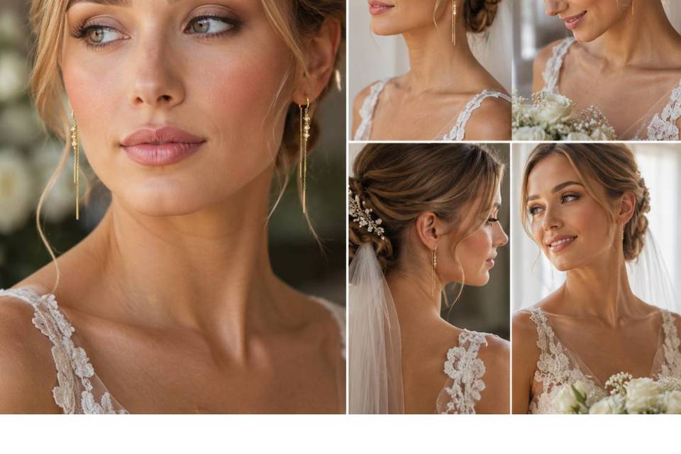 Pendientes de novia Chapados