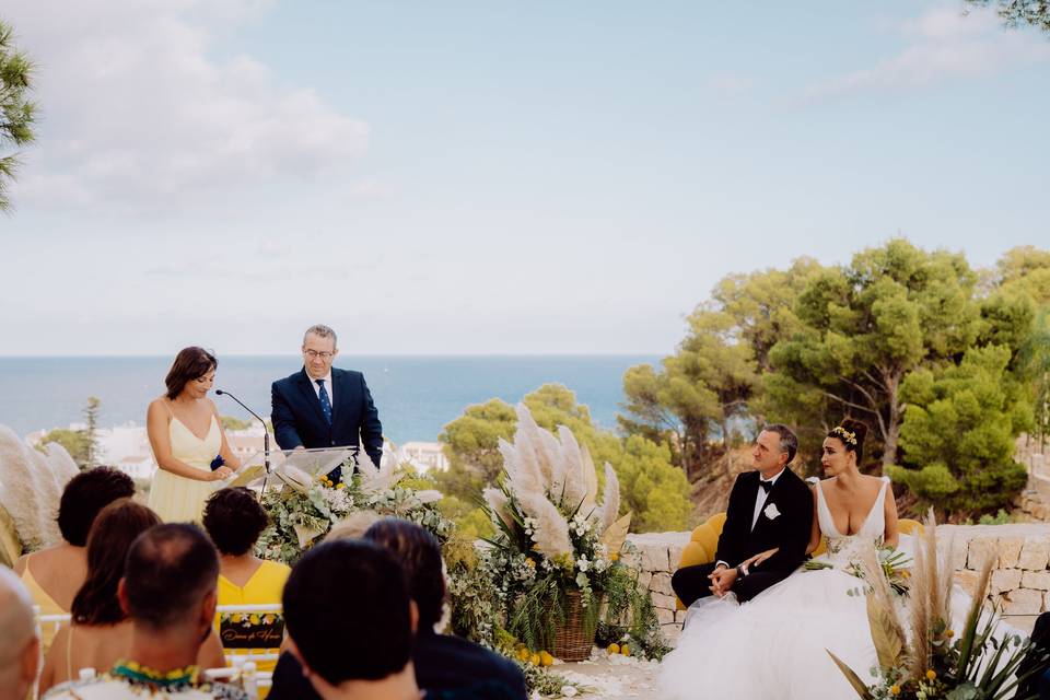 Ceremonia con  vistas al mar