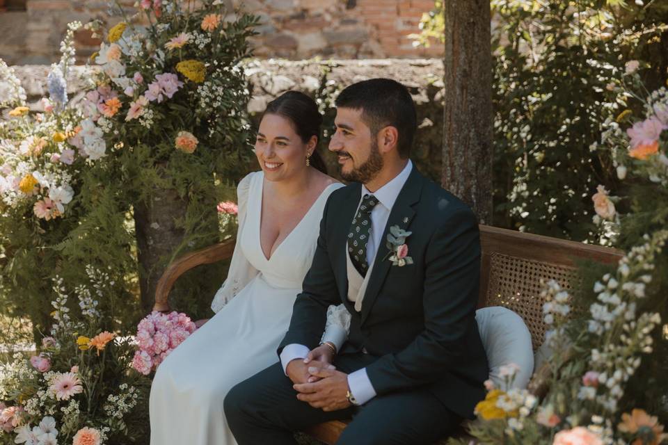 Ceremonia novios estilo rústic