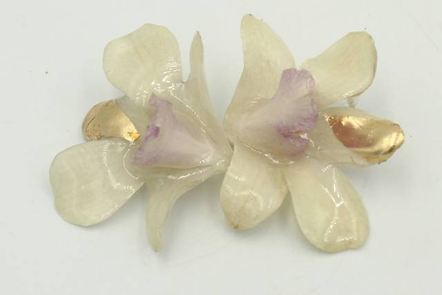 Pendientes orquídeas naturales