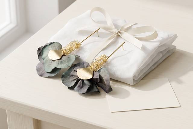 Pendientes hortensias preserva