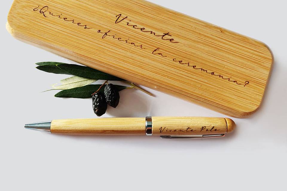 Bolígrafo personalizado de bambú