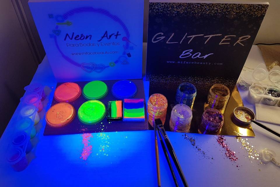 Neón art y glitter bar