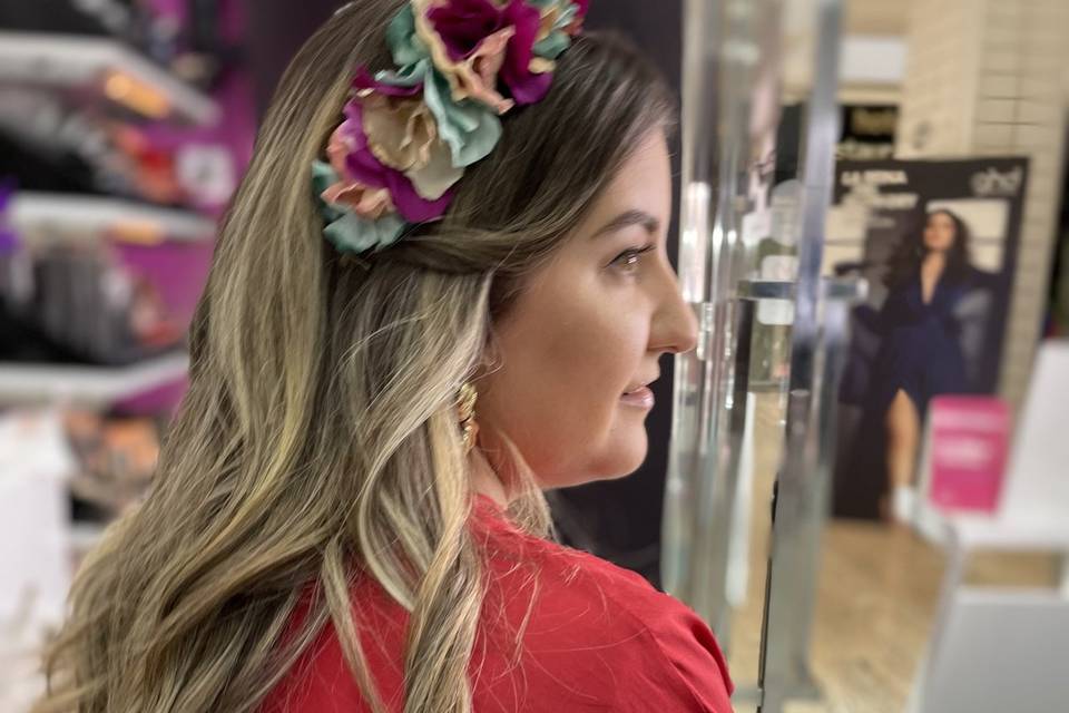 Ondas y maquillaje