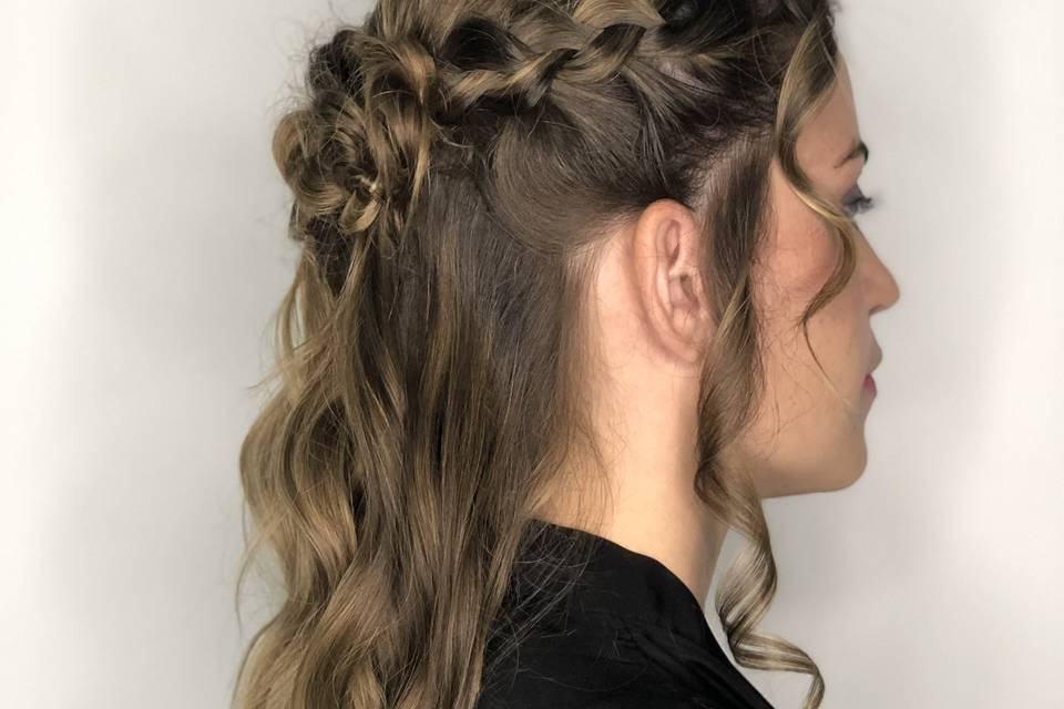 Semirecogido con ondas