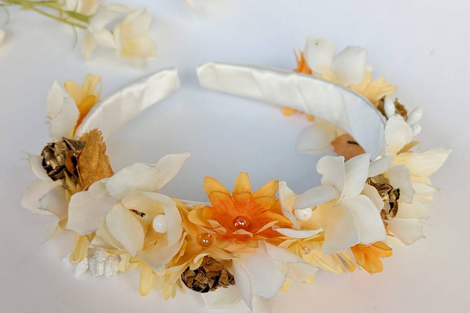 Diadema flores de tela