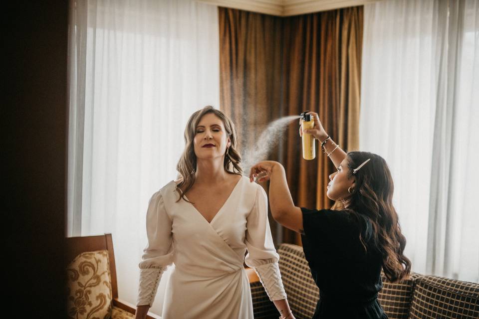 Makeup and hair