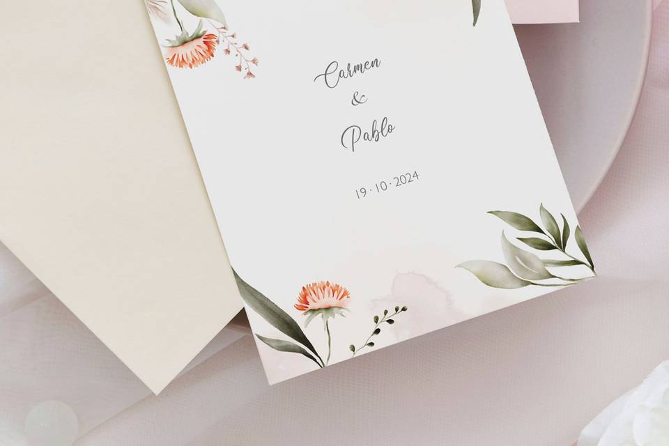 Invitación de boda Saona