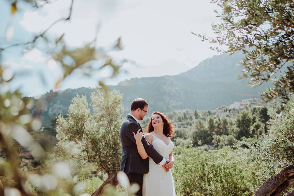 Novios boda rural