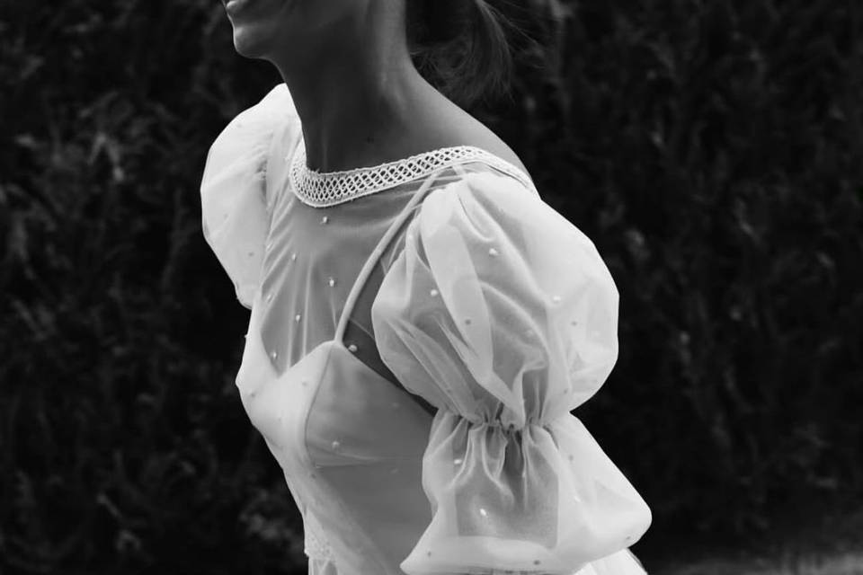 Vestido de novia mangas Buble