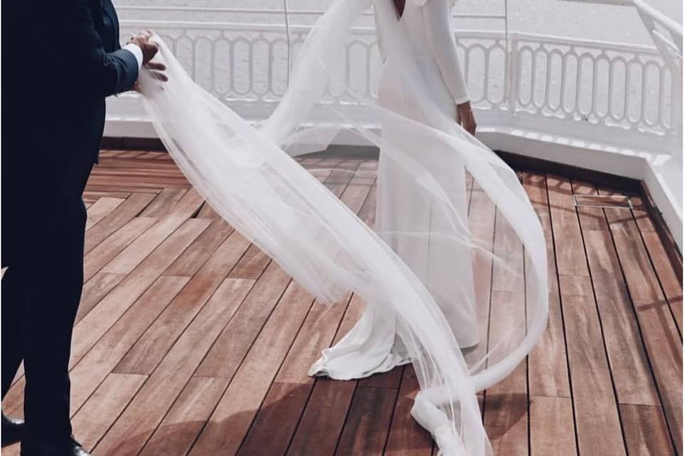 Vestido de novia satén