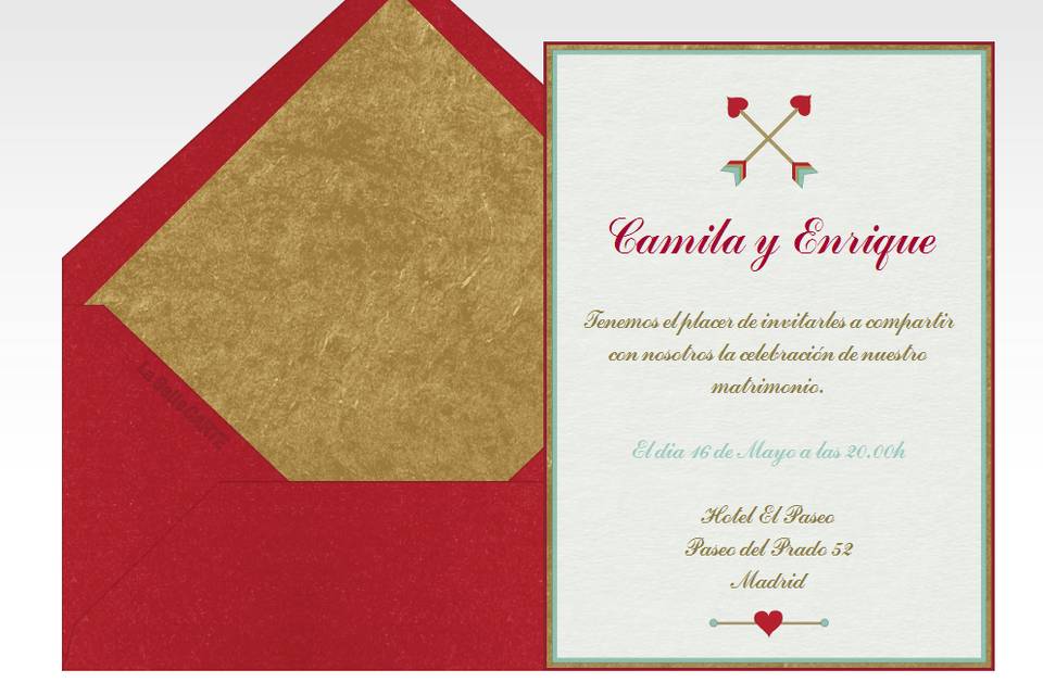 Invitación de boda flechas