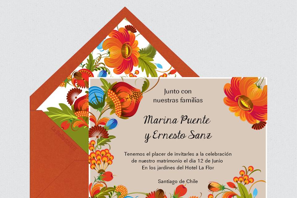 Invitación de boda primavera