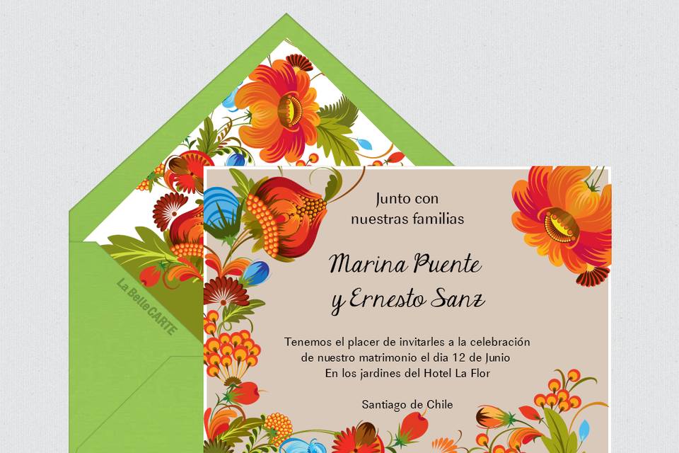 Invitación de boda primavera