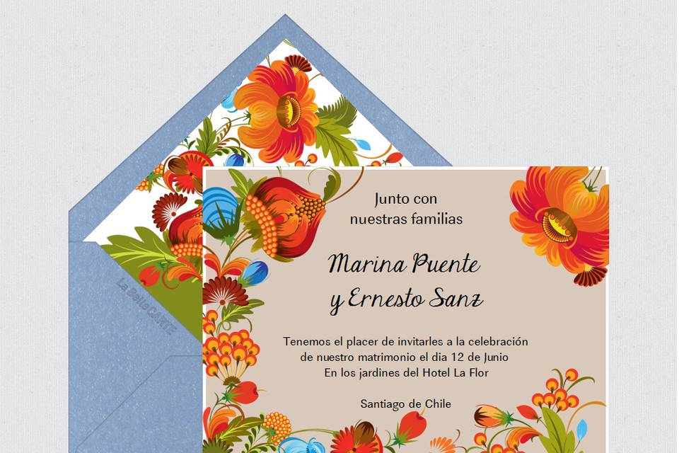 Invitación de boda primavera