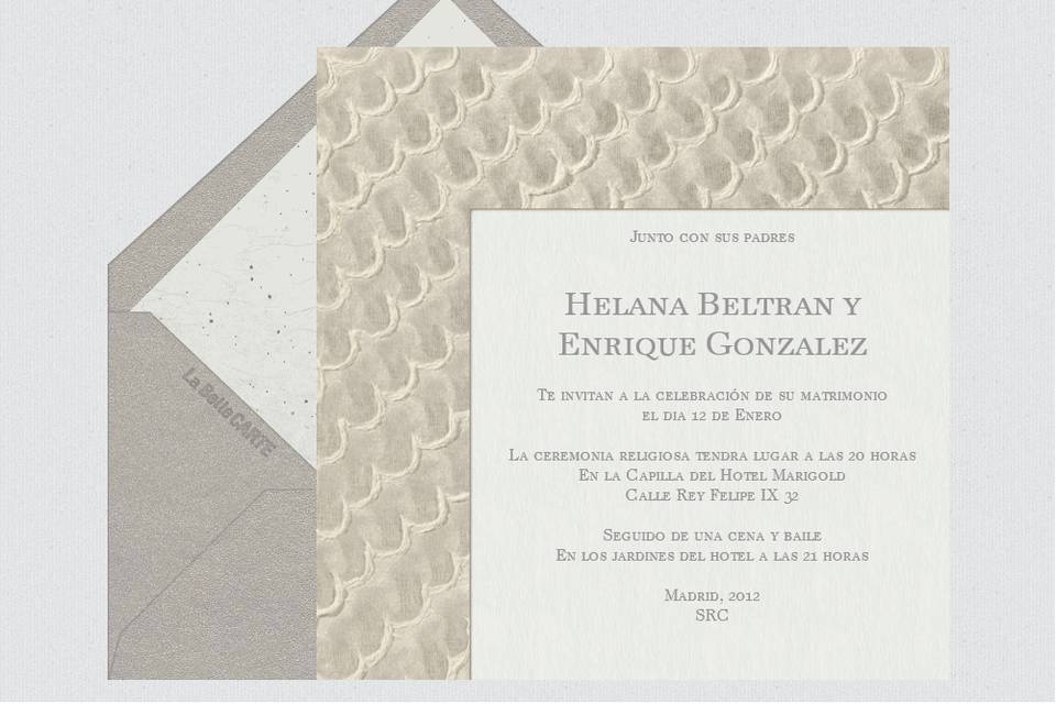 Invitación de boda avestruz