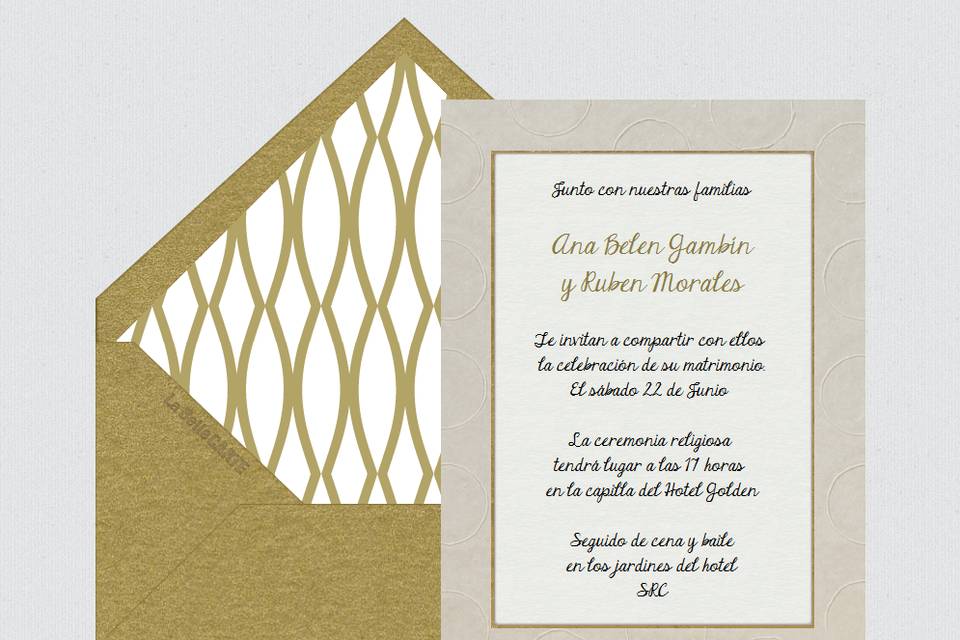 Invitación de boda papel